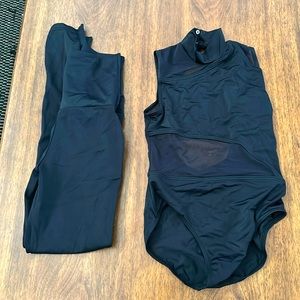 Black Balera MC leotard and high waisted leggings.